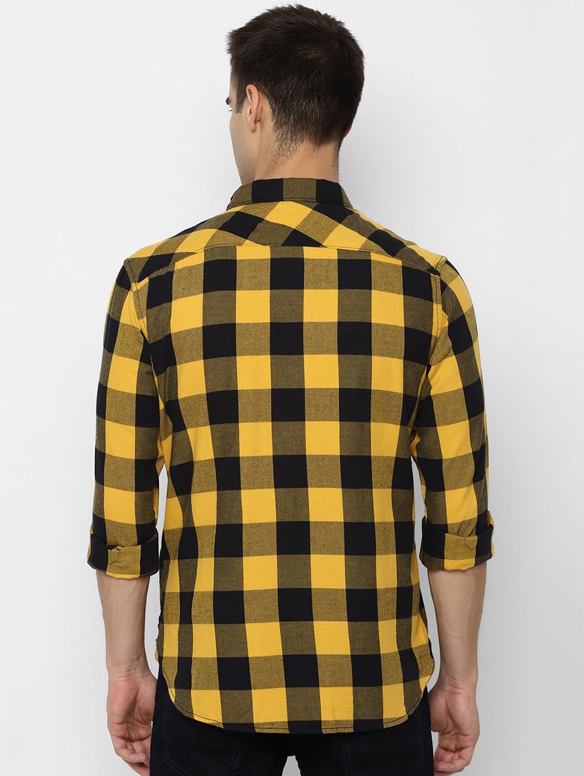 yellow checkered casual shirt - 17022923 - Zoom Image - 3