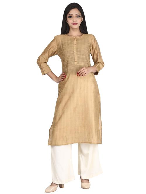 solid straight kurta - 17023421 - Standard Image - 1