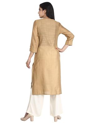 solid straight kurta - 17023421 - Standard Image - 3