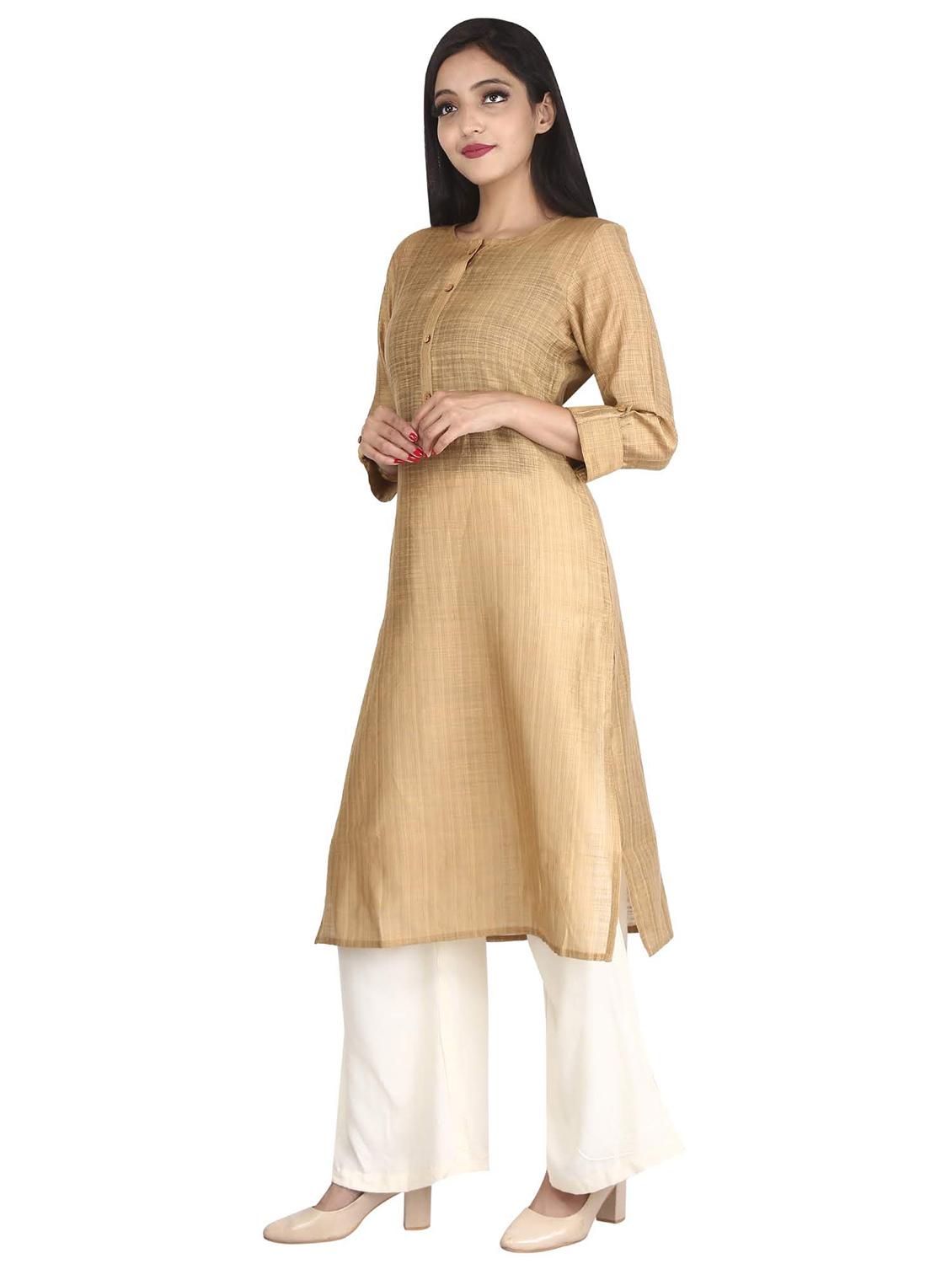 solid straight kurta - 17023421 - Zoom Image - 2