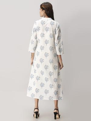printed flared ethnic dress - 17023425 - Standard Image - 3