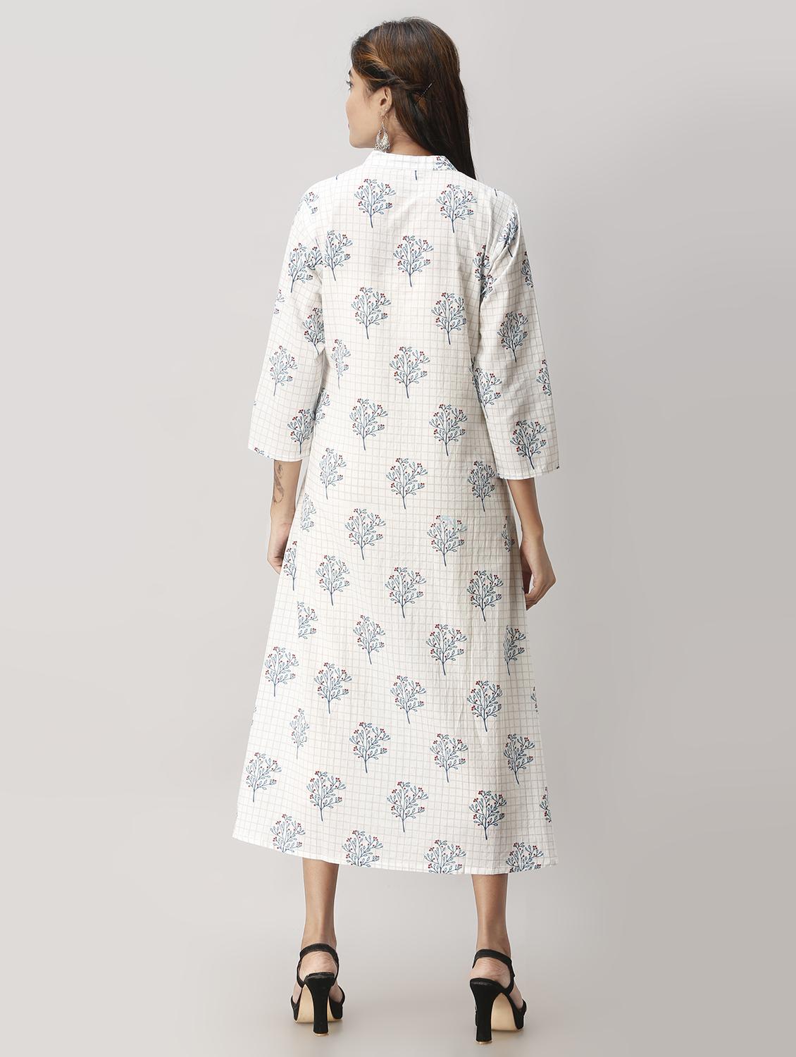 printed flared ethnic dress - 17023425 - Zoom Image - 3