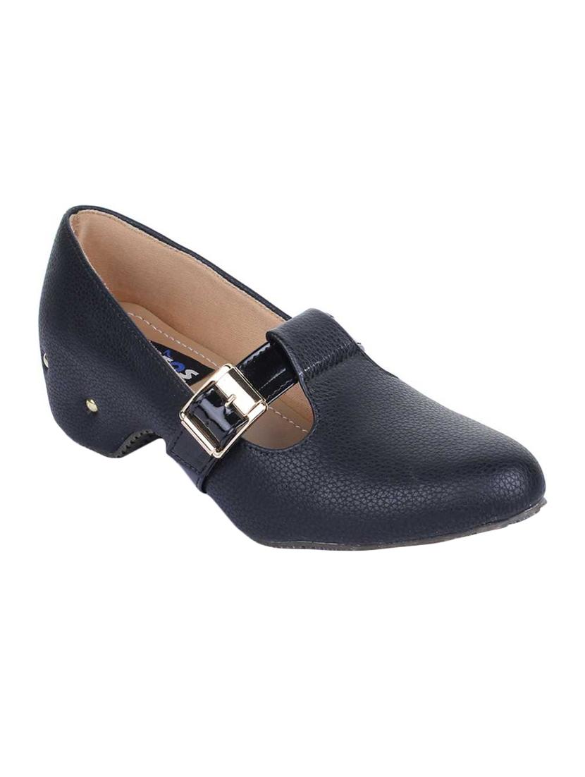 black synthetic slip on pumps - 17023595 - Zoom Image - 1