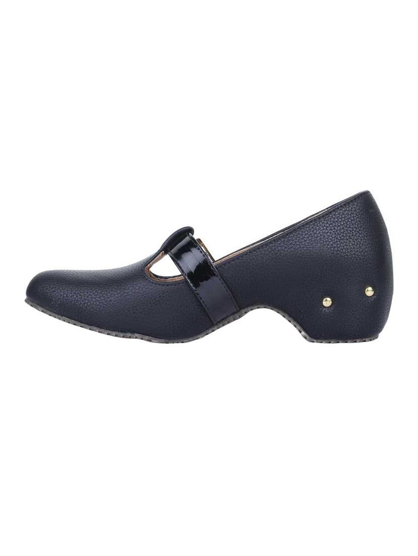 black synthetic slip on pumps - 17023595 - Zoom Image - 2