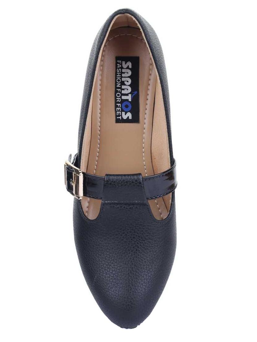 black synthetic slip on pumps - 17023595 - Zoom Image - 3