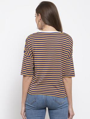 round neck striped tee - 17023745 - Standard Image - 3