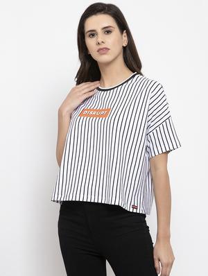 round neck striped tee - 17023746 - Standard Image - 2