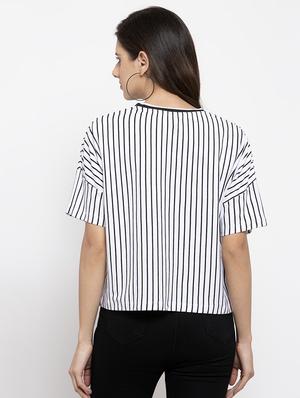 round neck striped tee - 17023746 - Standard Image - 3