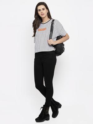 round neck striped tee - 17023746 - Standard Image - 4
