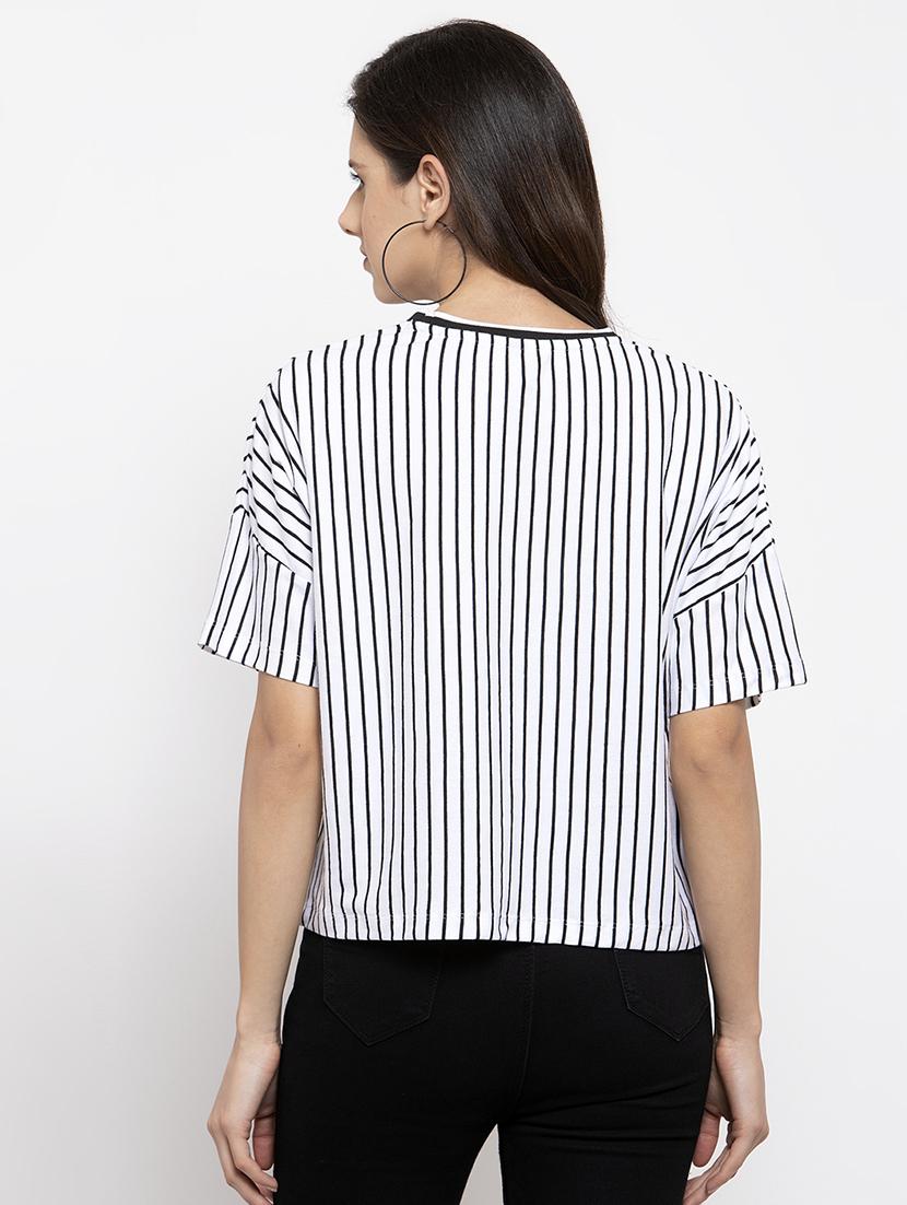 round neck striped tee - 17023746 - Zoom Image - 3