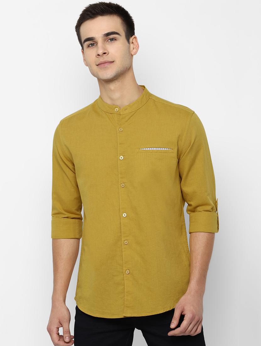 yellow solid casual shirt - 17023937 - Zoom Image - 1