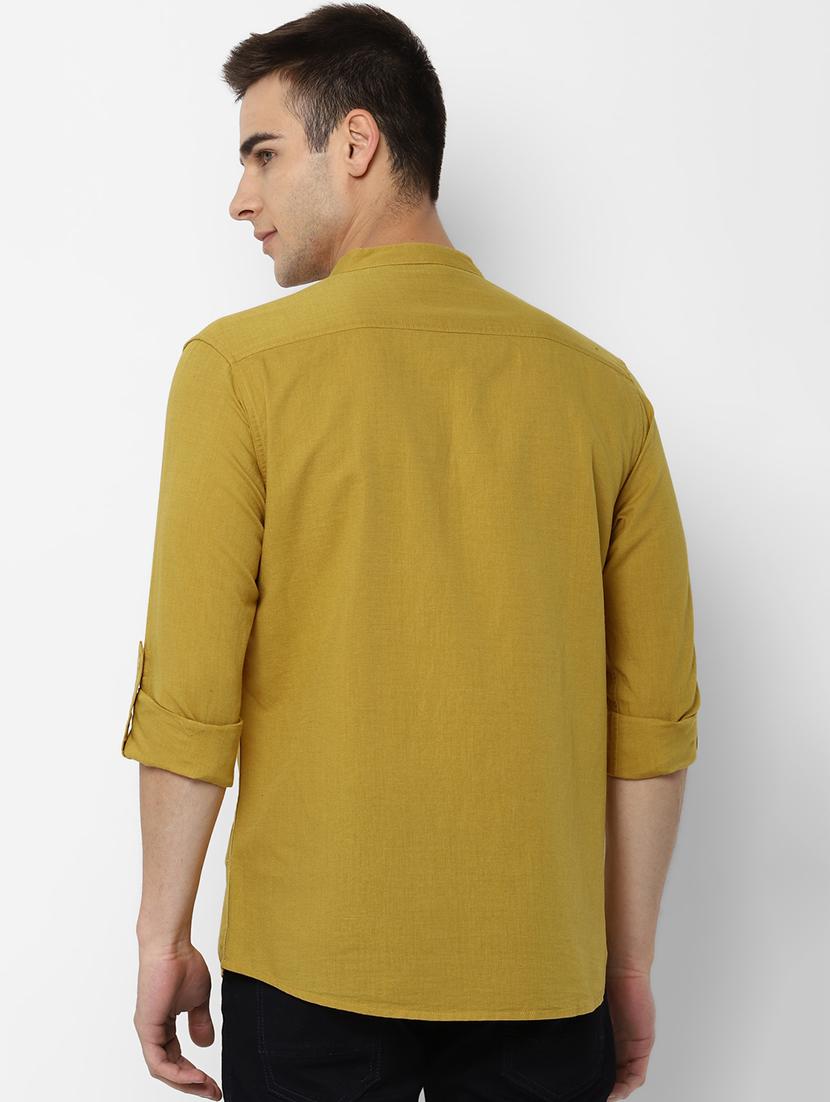 yellow solid casual shirt - 17023937 - Zoom Image - 3