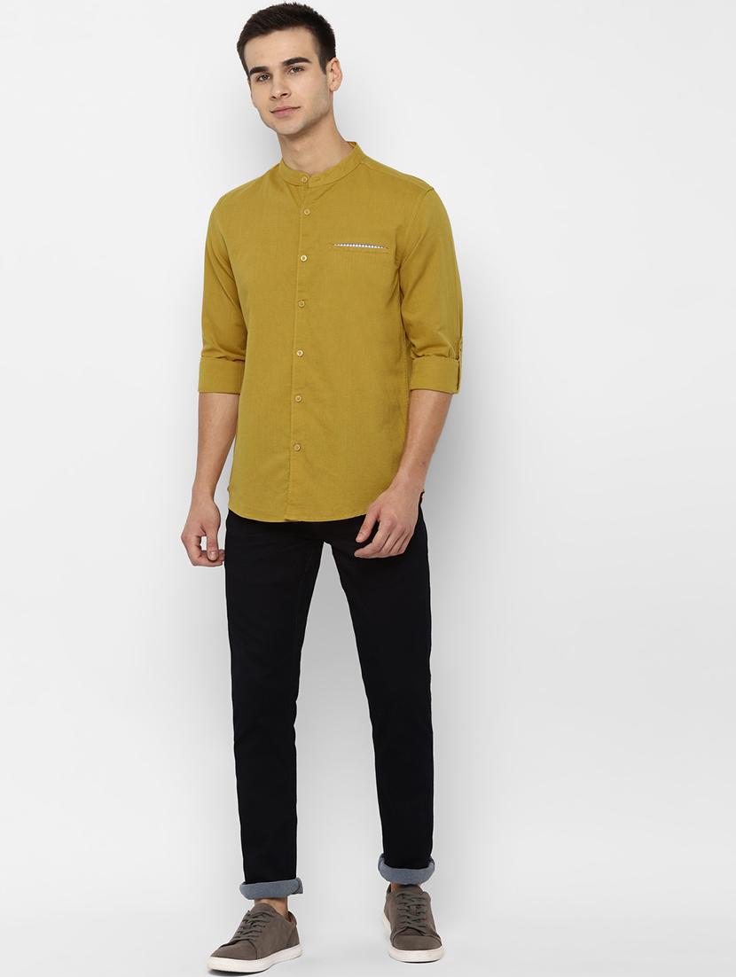 yellow solid casual shirt - 17023937 - Zoom Image - 4