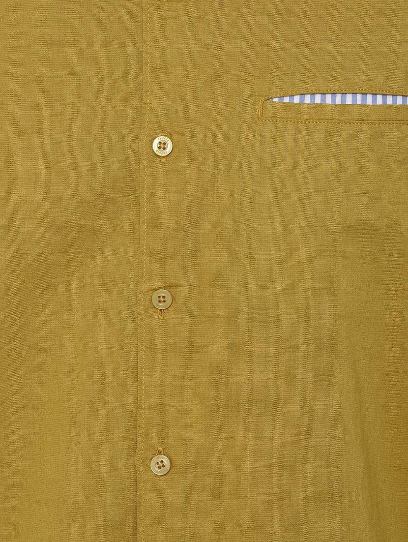 yellow solid casual shirt - 17023937 - Zoom Image - 5