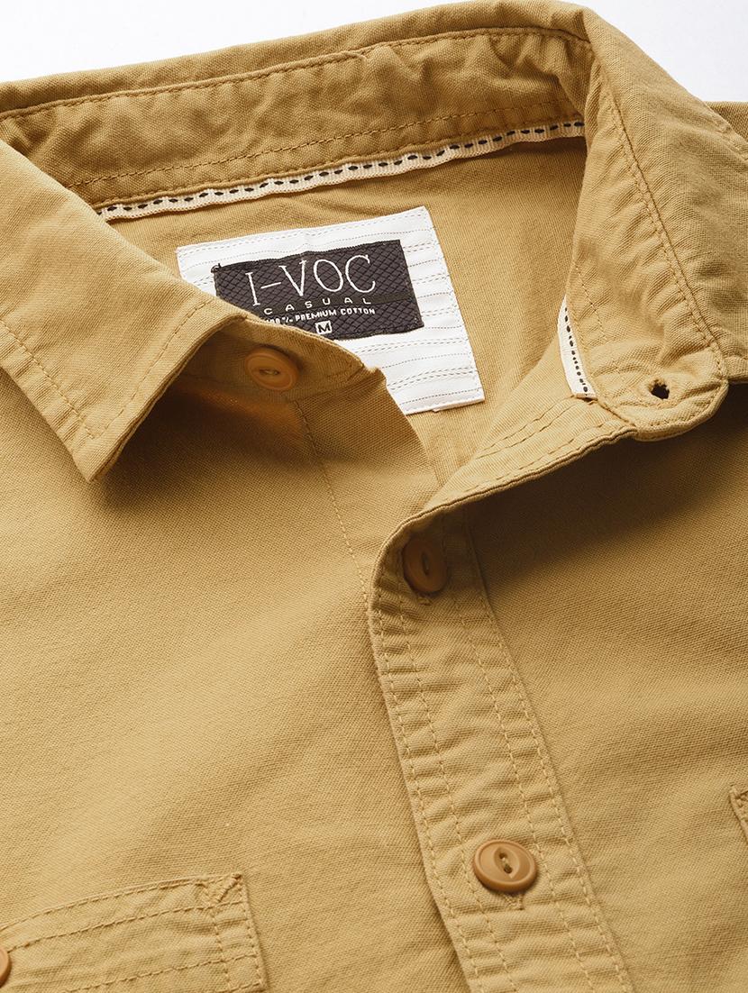 beige solid casual shirt - 17024362 - Zoom Image - 5