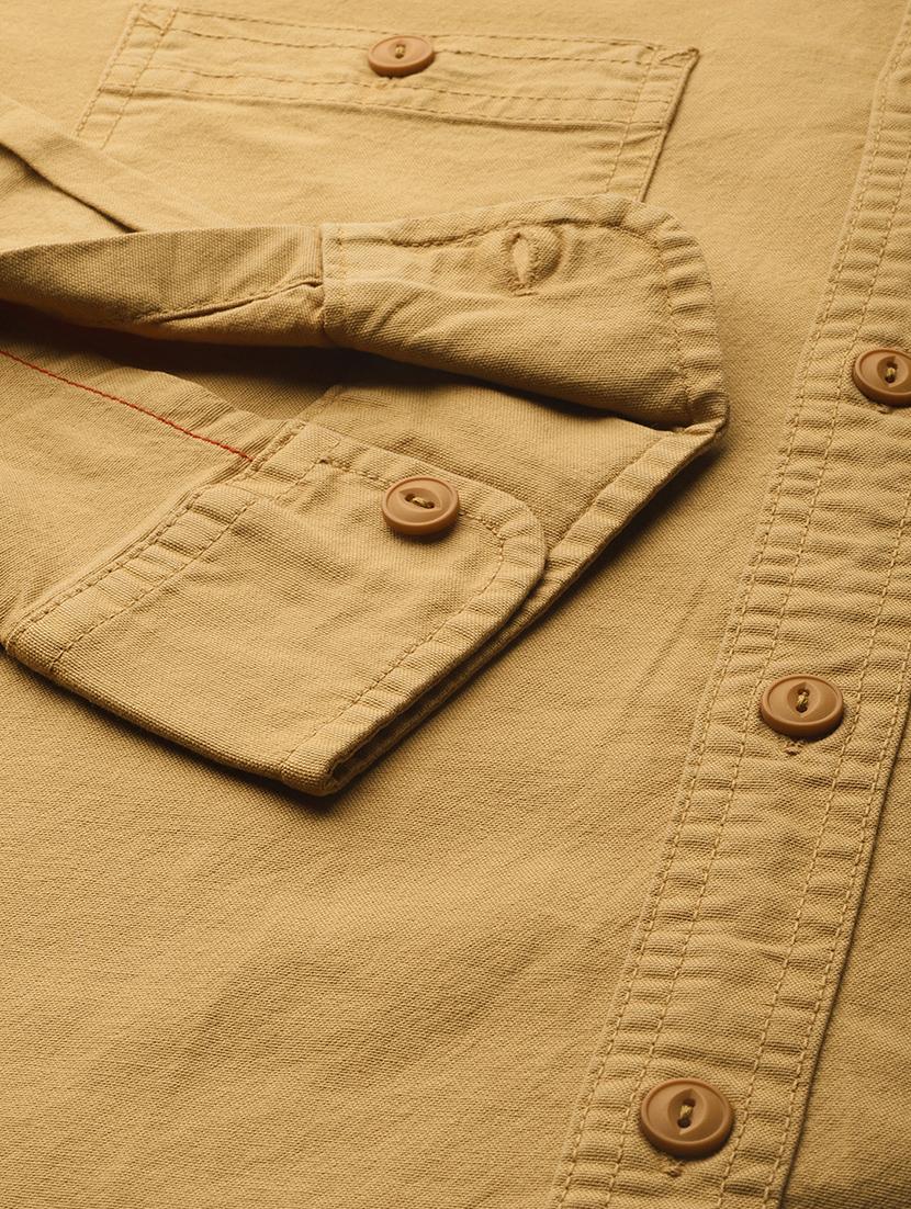 beige solid casual shirt - 17024362 - Zoom Image - 6