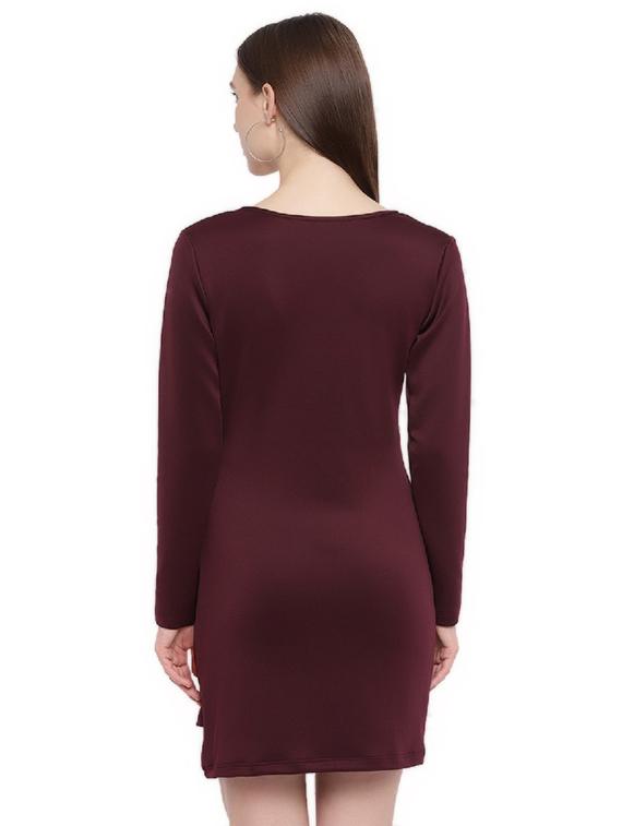 overlap neck bodycon dress - 17024392 - Zoom Image - 2