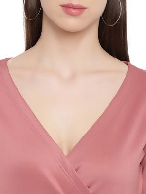 overlap neck bodycon dress - 17024396 - Standard Image - 3