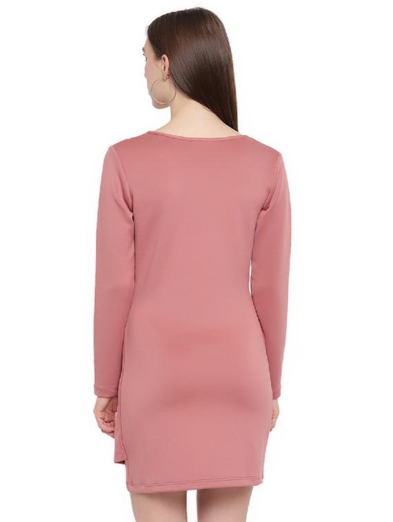 overlap neck bodycon dress - 17024396 - Zoom Image - 2