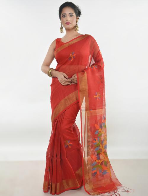 self design handloom saree - 17024584 - Very Small Image - 1