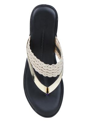 beige leatherette flat forms sandals - 17024669 - Standard Image - 4