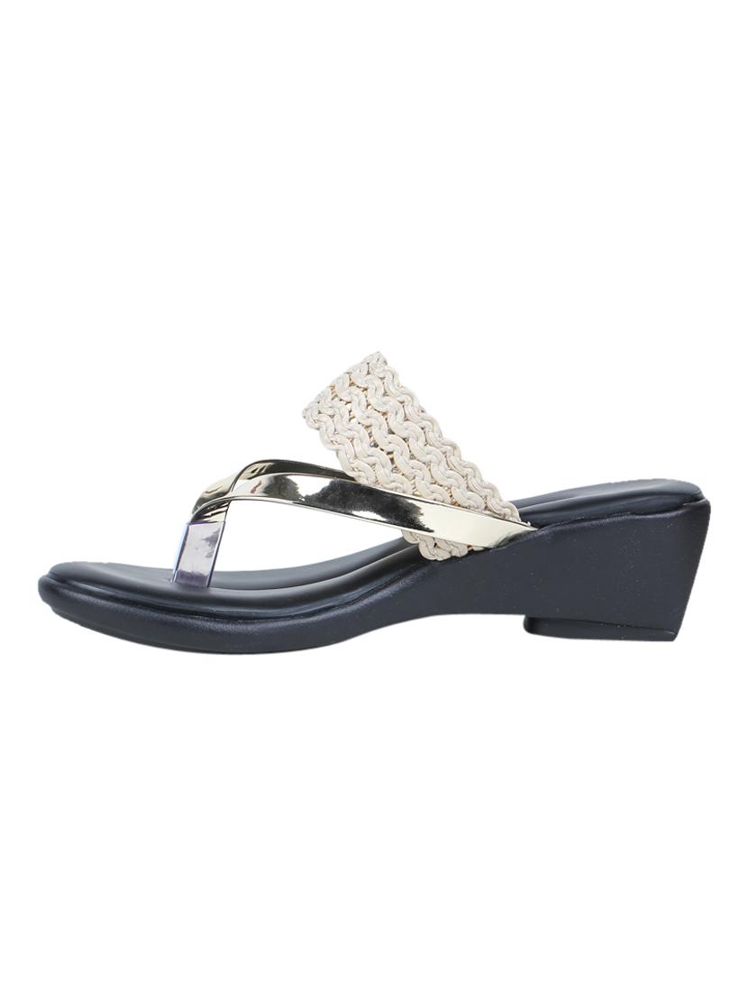 beige leatherette flat forms sandals - 17024669 - Zoom Image - 2