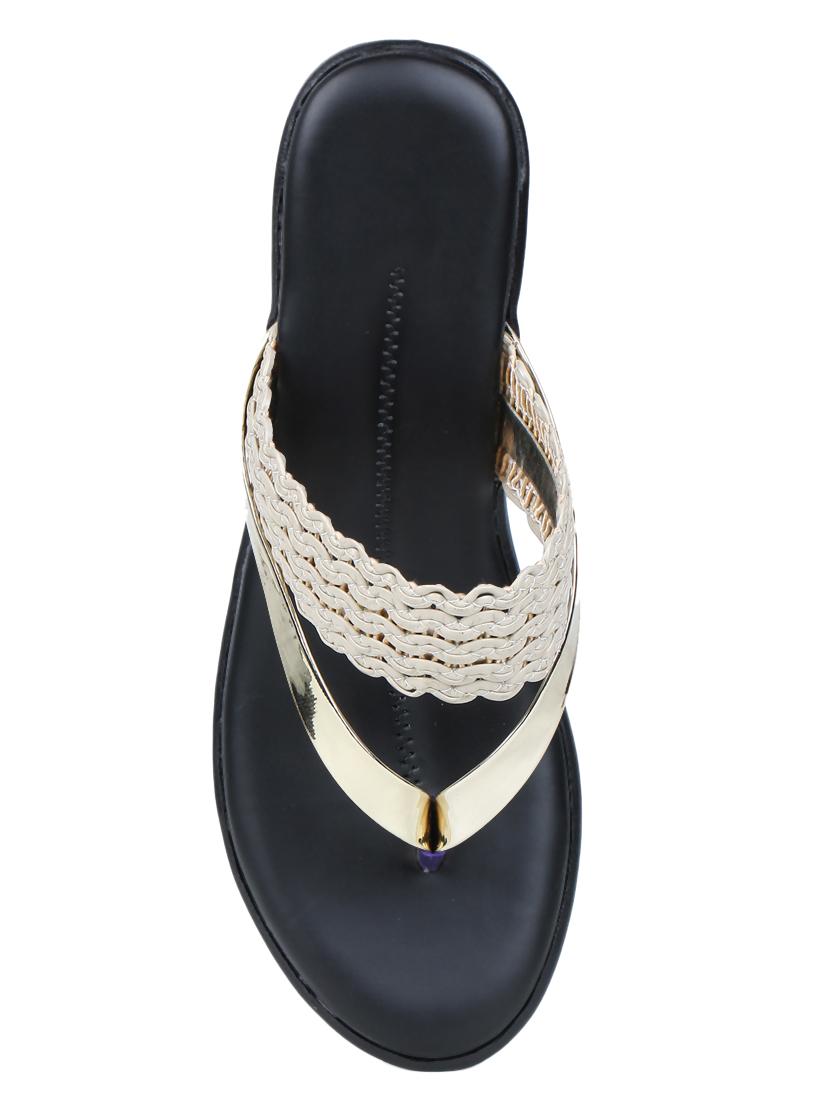 beige leatherette flat forms sandals - 17024669 - Zoom Image - 4