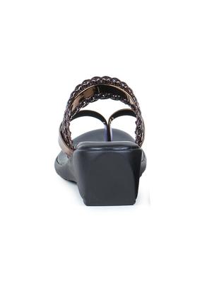brown leatherette flat forms sandals - 17024671 - Standard Image - 3