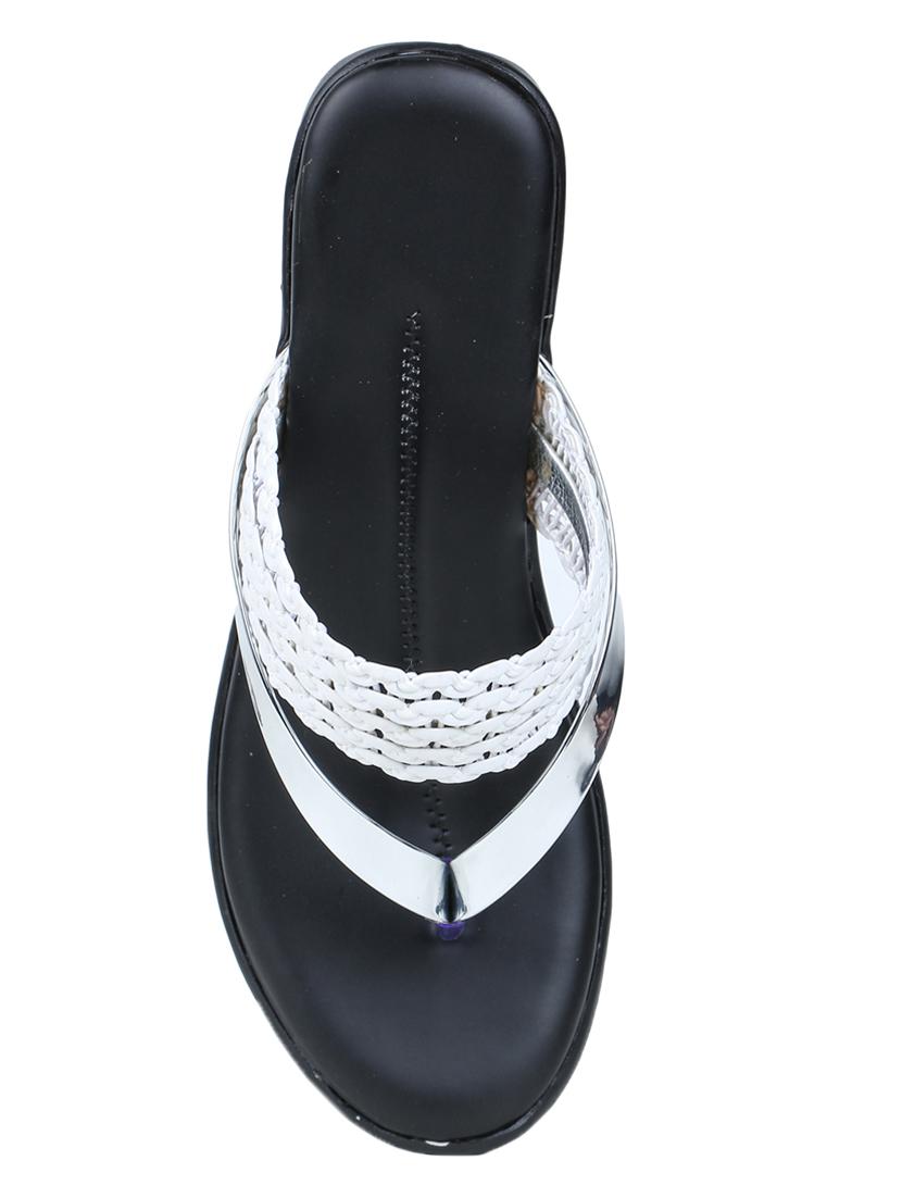 white leatherette flat forms sandals - 17024672 - Zoom Image - 4