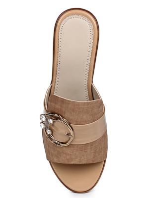 brown slip on sandals - 17024798 - Standard Image - 4