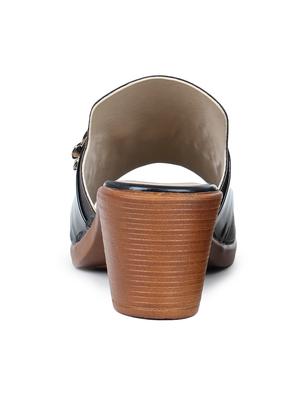 black slip on sandals - 17024799 - Standard Image - 3