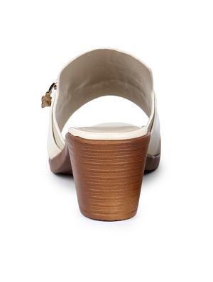 white slip on sandals - 17024801 - Standard Image - 3