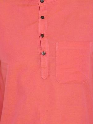 orange solid long kurta - 17025733 - Standard Image - 4