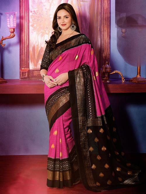bordered bhagalpuri saree with blouse - 17025853 - Very Small Image - 1