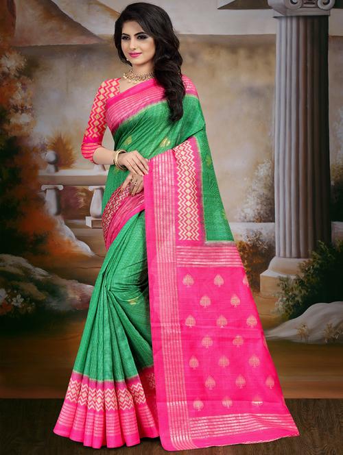 bordered bhagalpuri saree with blouse - 17025855 - Very Small Image - 1