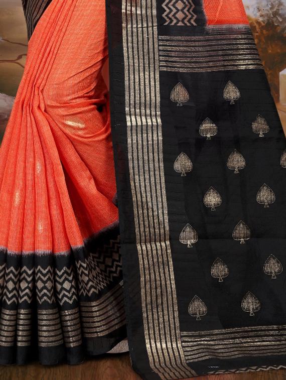 bordered bhagalpuri saree with blouse - 17025863 - Zoom Image - 2
