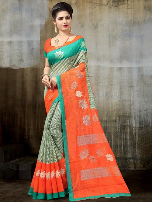 bordered bhagalpuri saree with blouse - 17025873 - Standard Image - 1