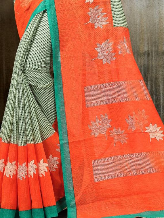bordered bhagalpuri saree with blouse - 17025873 - Zoom Image - 2