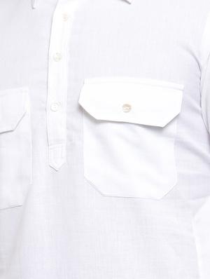 white solid pathani kurta - 17026085 - Standard Image - 4