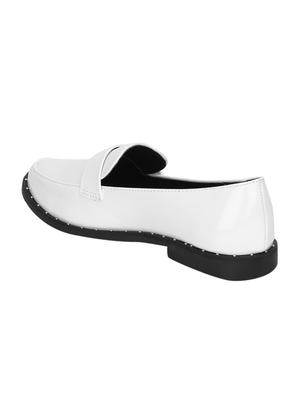 white pu slip on loafers - 17026600 - Standard Image - 3