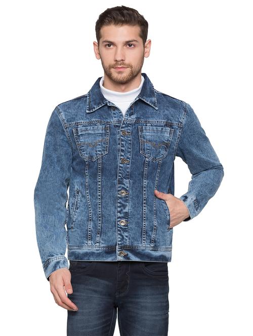 blue washed denim jacket - 17026685 - Standard Image - 1
