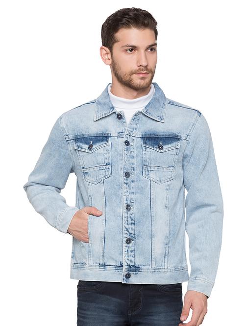 blue washed denim jacket - 17026686 - Standard Image - 1
