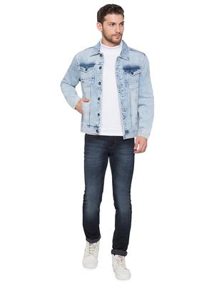 blue washed denim jacket - 17026686 - Standard Image - 4