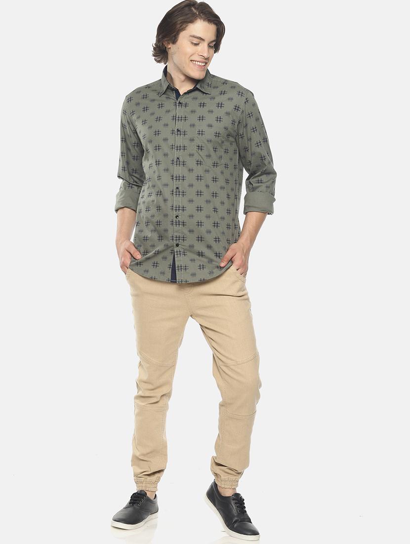 green printed casual shirt - 17027025 - Zoom Image - 4