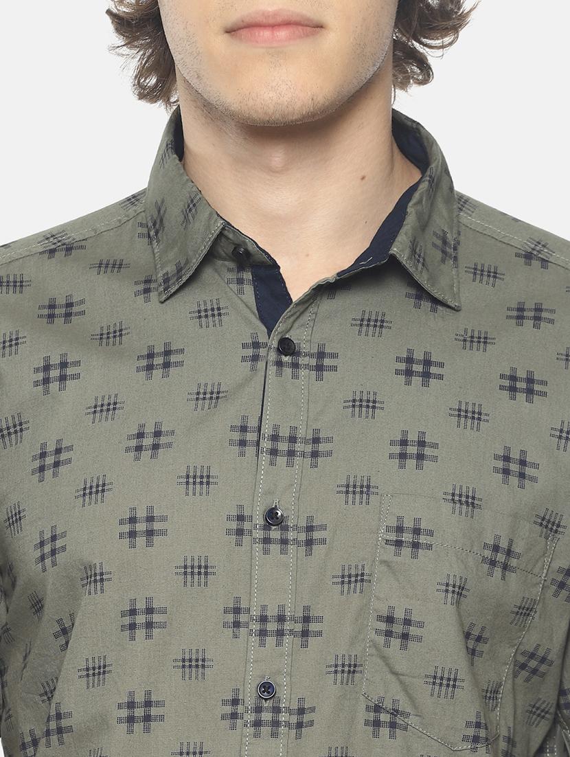 green printed casual shirt - 17027025 - Zoom Image - 5
