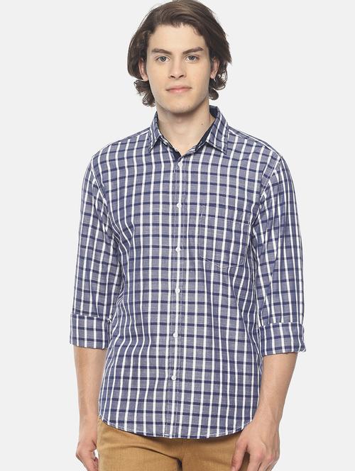 blue checkered casual shirt - 17027026 - Standard Image - 1