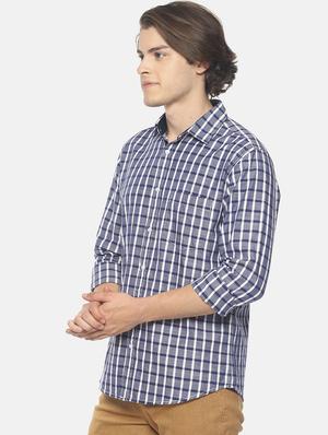 blue checkered casual shirt - 17027026 - Standard Image - 2