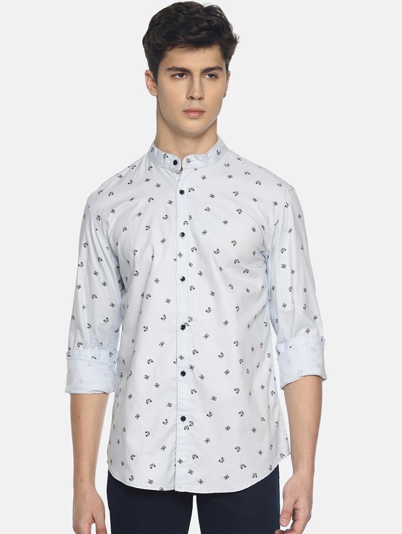 light blue printed casual shirt - 17027027 - Zoom Image - 1