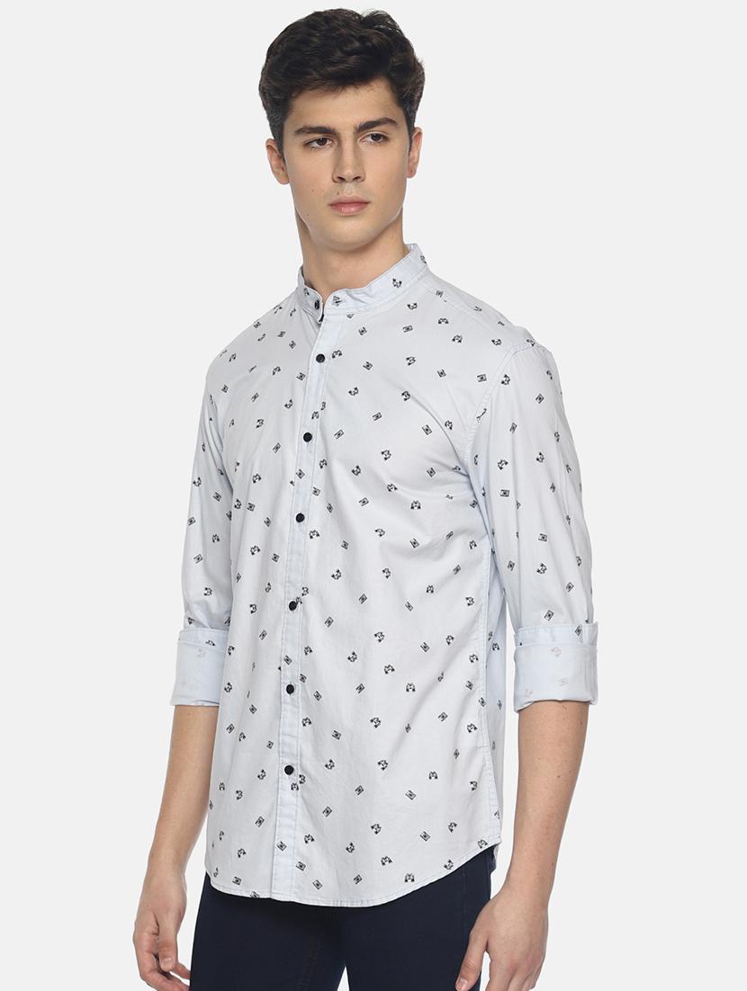 light blue printed casual shirt - 17027027 - Zoom Image - 2