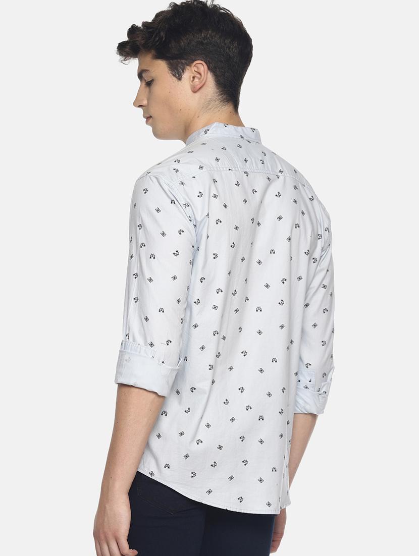 light blue printed casual shirt - 17027027 - Zoom Image - 3